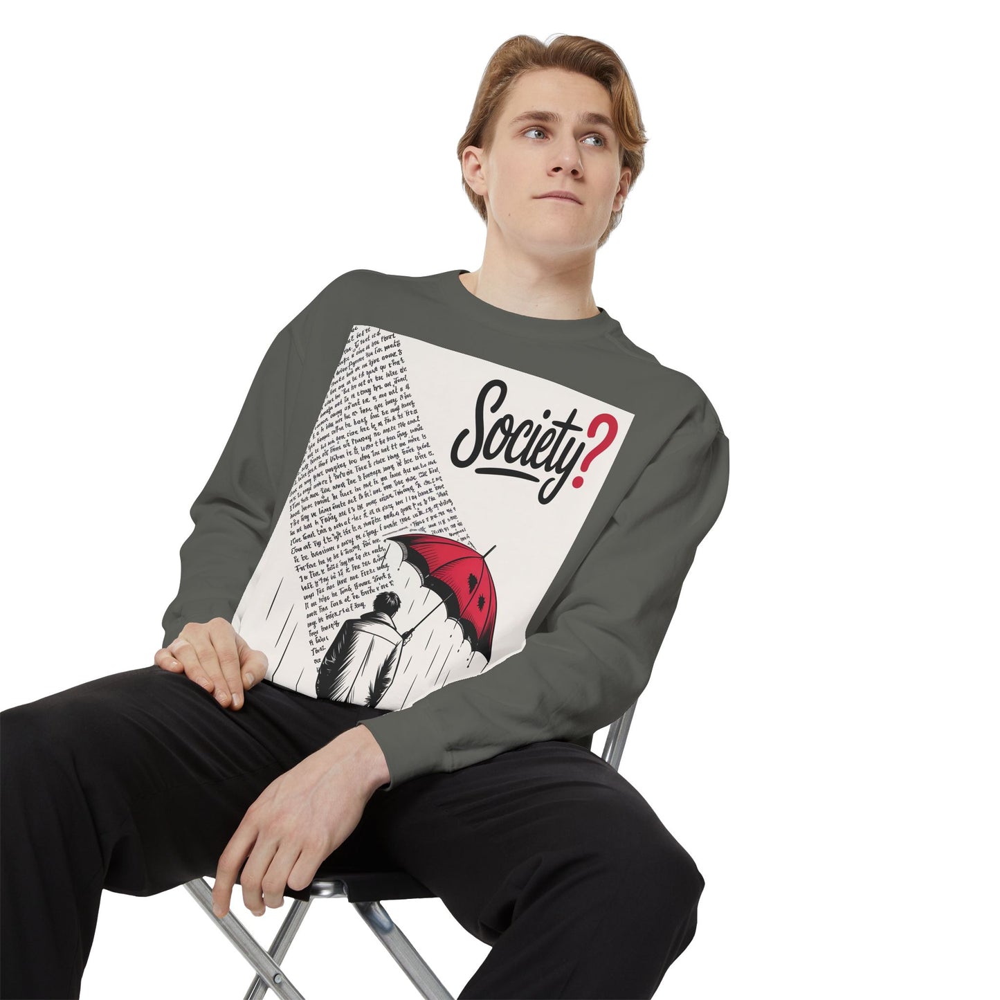 Thought-Provoking Unisex Sweatshirt - Society? Design, Cozy Gift, Casual Wear, Inspirational Apparel, Perfect for All Seasons