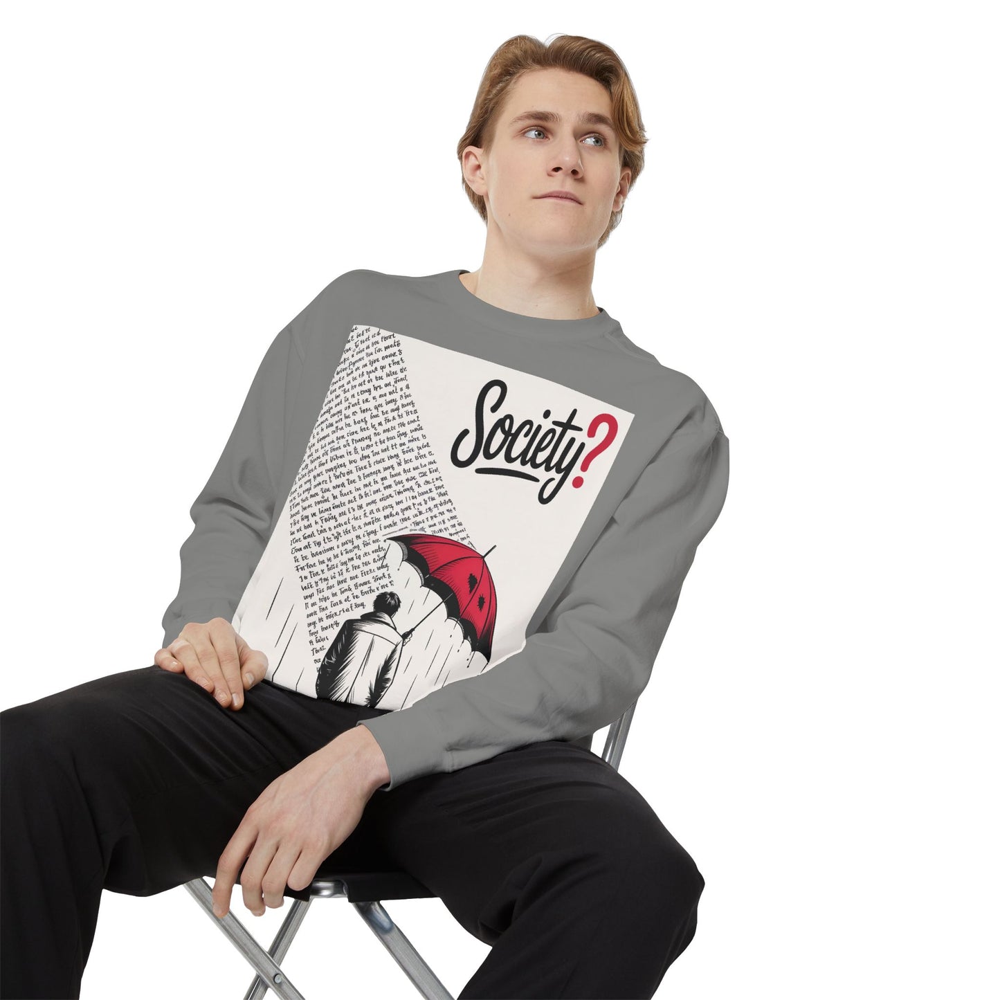 Thought-Provoking Unisex Sweatshirt - Society? Design, Cozy Gift, Casual Wear, Inspirational Apparel, Perfect for All Seasons