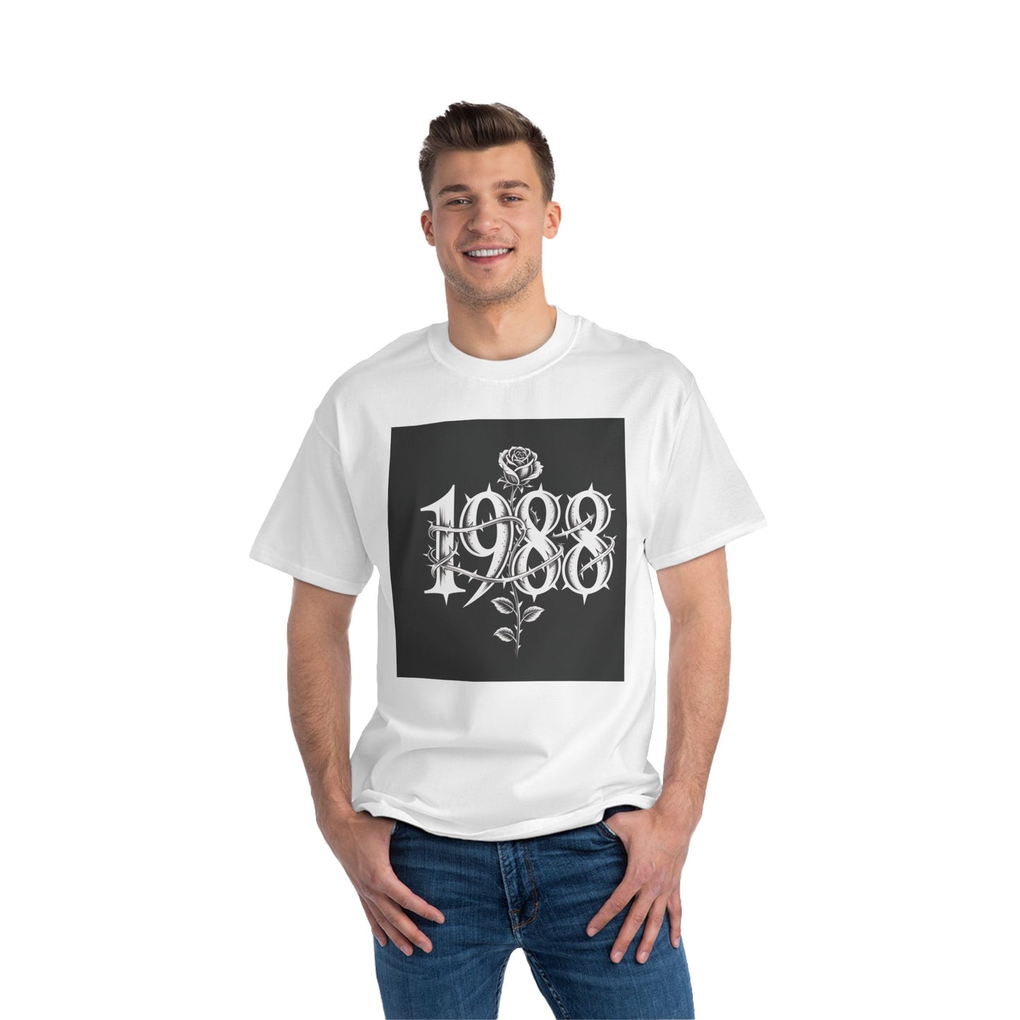 Vintage 1988 Rose T-Shirt, Retro Graphic Tee, Gift for Birthdays, Casual Style, Unisex Apparel