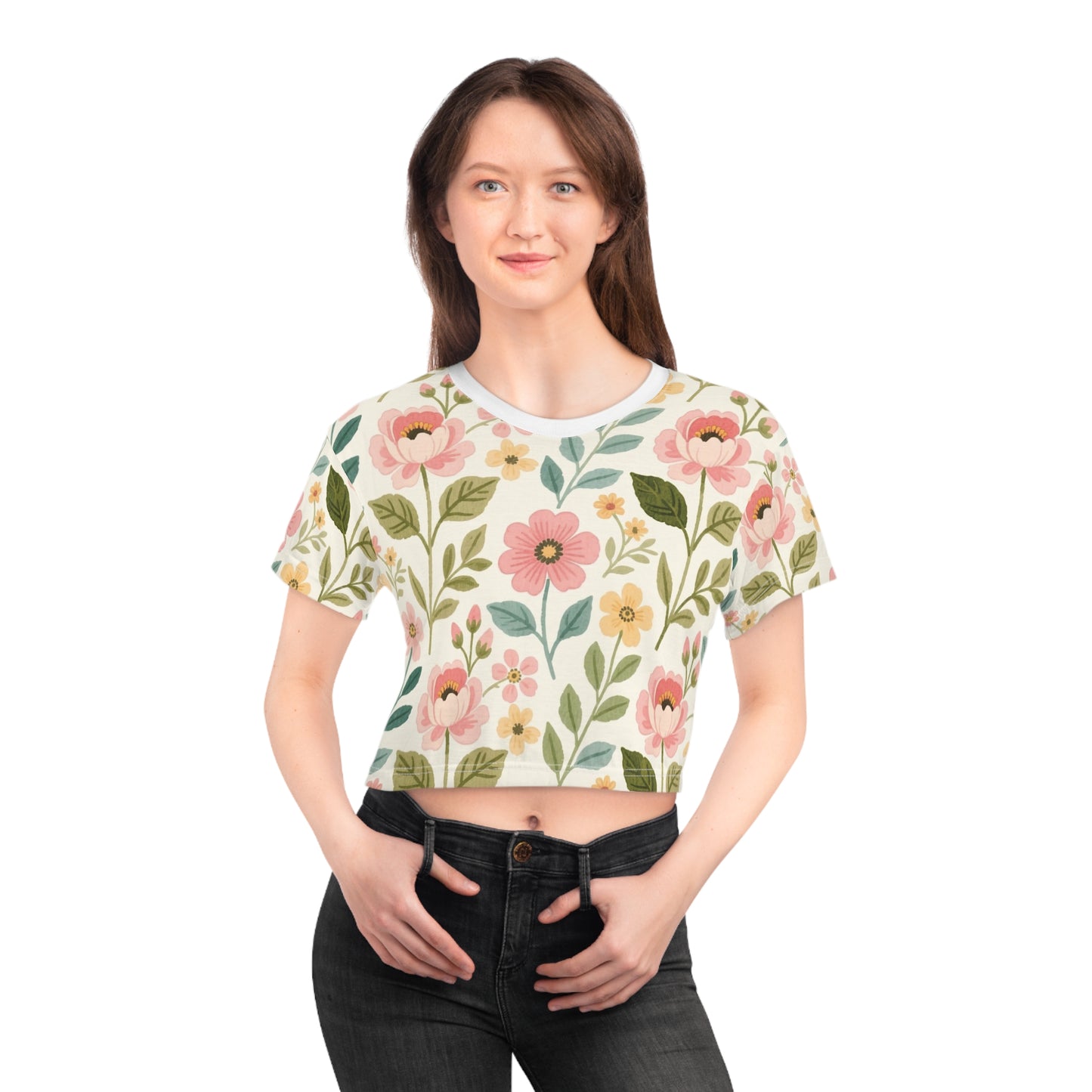 Pattern Design Crop Tee for Women