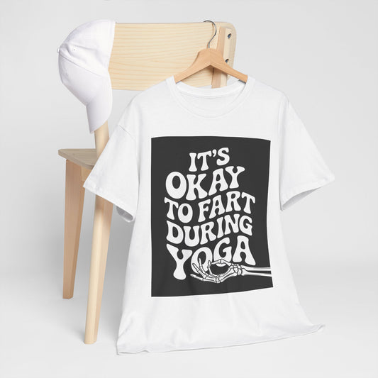 Unisex Humor Tee - 'It's Okay to Fart During Yoga' - Perfect for Yoga Enthusiasts, Fun Gift for Friends, Workout Shirt, Laughs at Class