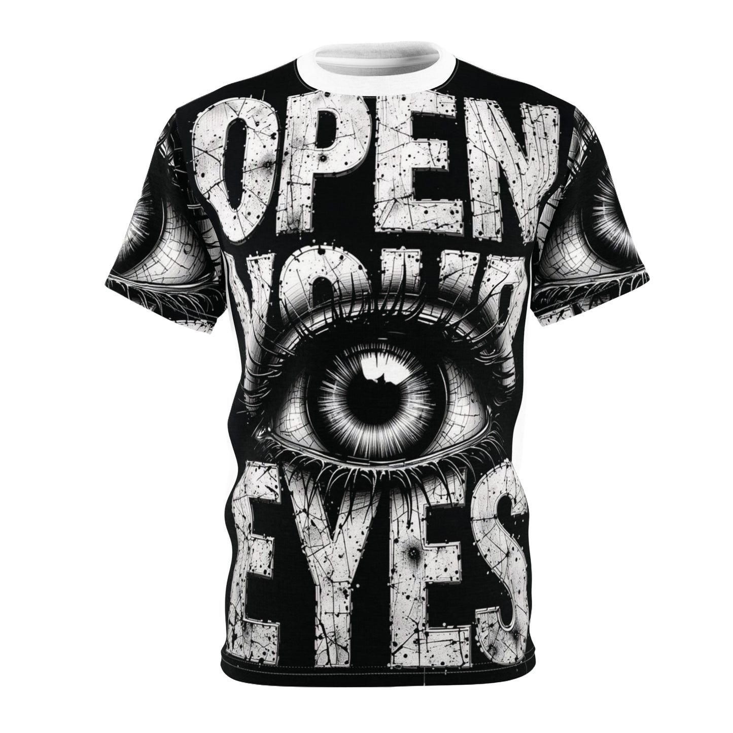Open Your Eyes Unisex Tee, Graphic Tee, Streetwear, Unique Apparel, Eye-Catching Shirt, Gift for Trendsetters